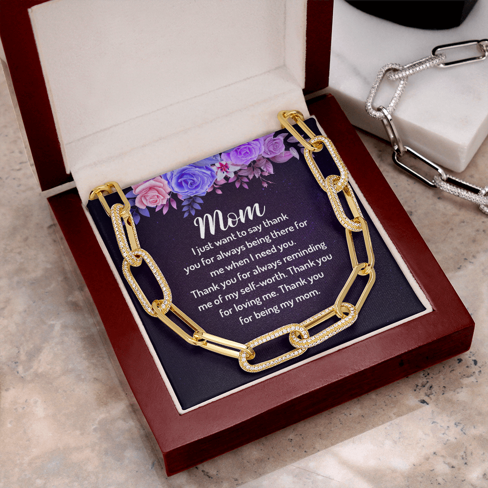 Mom, thank you for always being there for me - Forever Linked Paperclip Necklace
