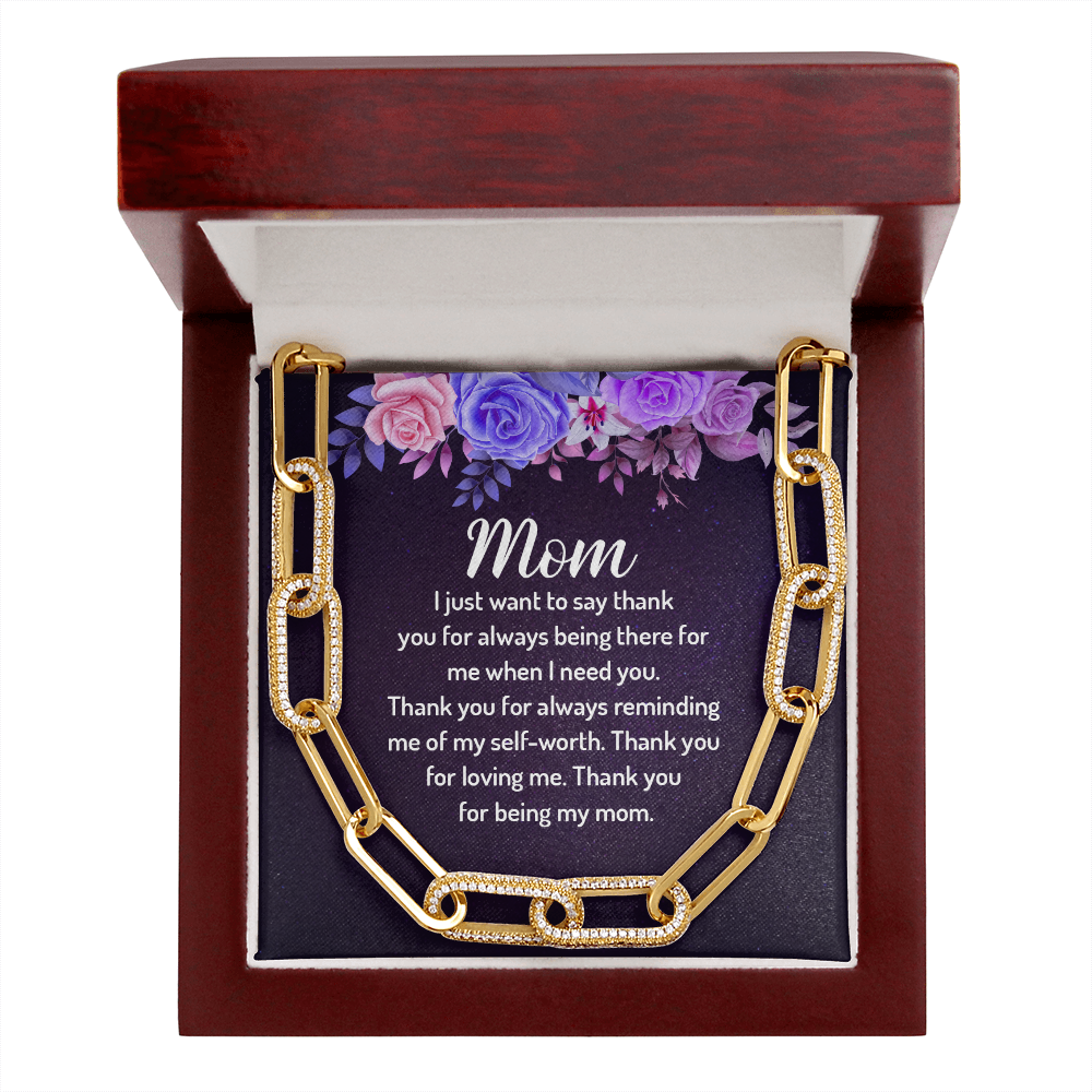 Mom, thank you for always being there for me - Forever Linked Paperclip Necklace