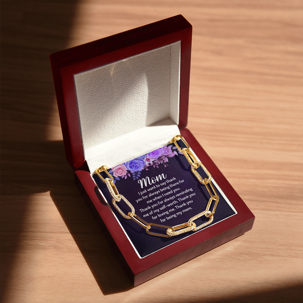 Mom, thank you for always being there for me - Forever Linked Paperclip Necklace