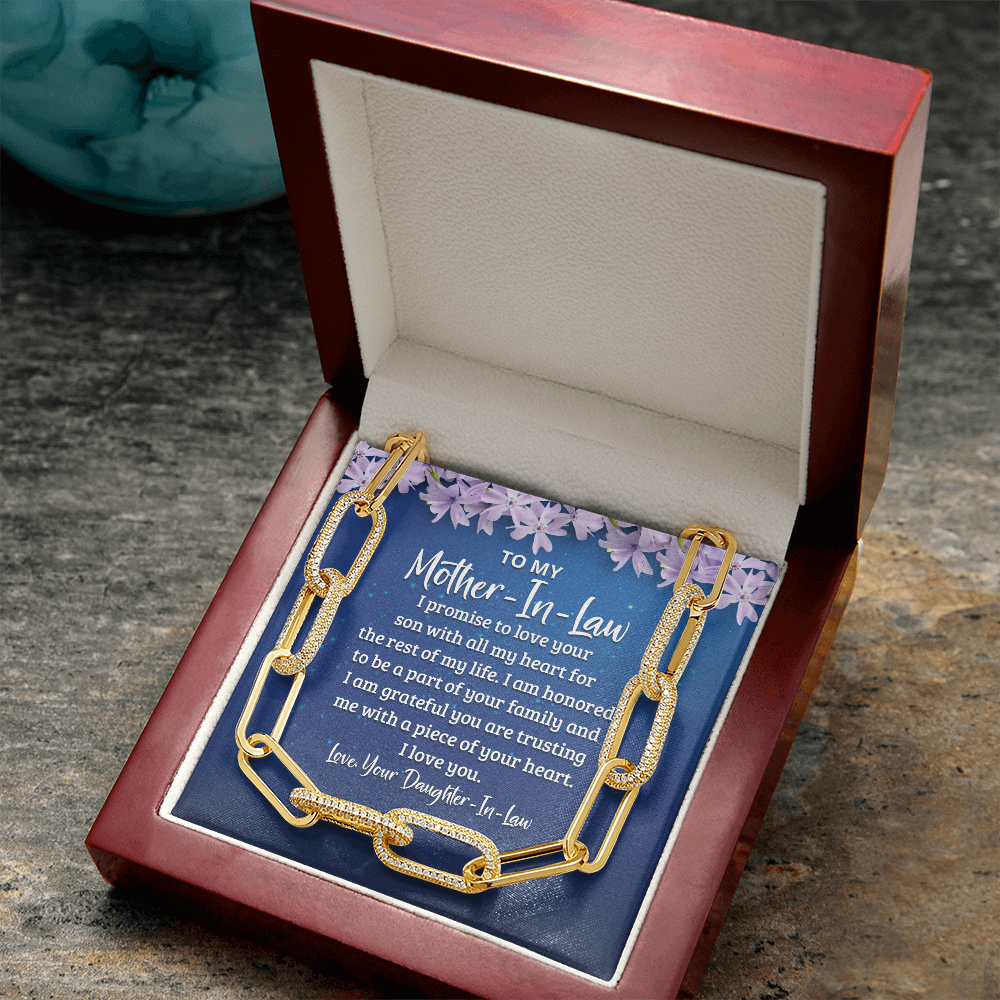 Mother-In-Law, I promise to love your Son with all my heart - Forever Linked Paperclip Necklace