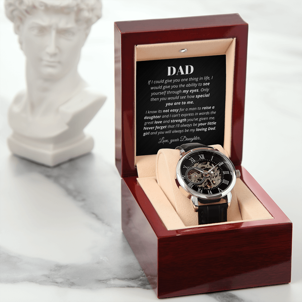 To Dad from Daughter - Men's Openwork Watch | hgs020