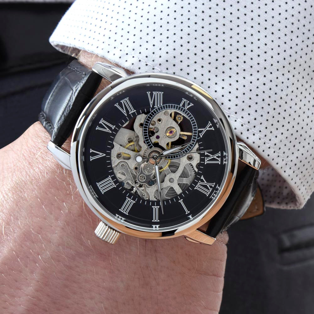My Man, you will Forever be My Always - Men's Openwork Watch | Boyfriend Gift Birthday | Anniversary Gift Husband | Father's Day Gift from Wife | Unique Gift for Him | Wedding Gift | Watch Box for Him | Engagement Gift for Man | Classic Watch, hgs013