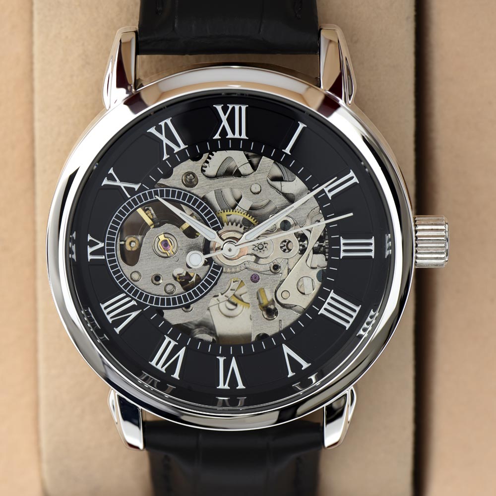 My Man, you will Forever be My Always - Men's Openwork Watch | Boyfriend Gift Birthday | Anniversary Gift Husband | Father's Day Gift from Wife | Unique Gift for Him | Wedding Gift | Watch Box for Him | Engagement Gift for Man | Classic Watch, hgs013