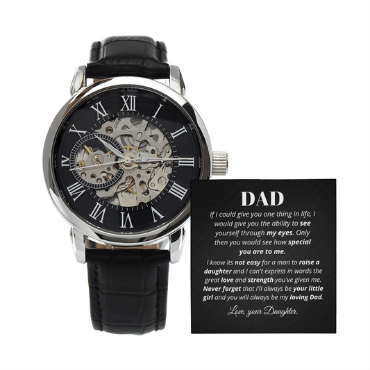 To Dad from Daughter - Men's Openwork Watch | hgs020