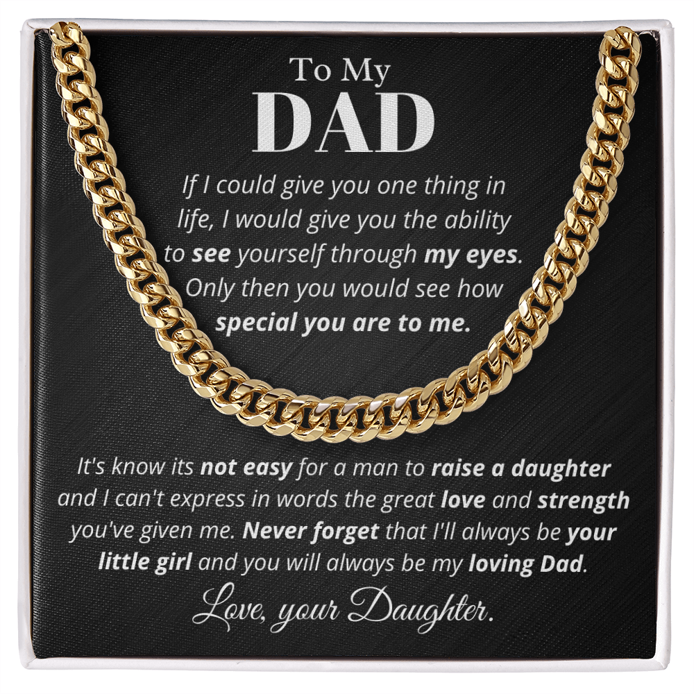 To Dad from Daughter, if I could - Cuban Link Chain, Father's Day gift from Daughter | Dad Birthday Present, hgs019
