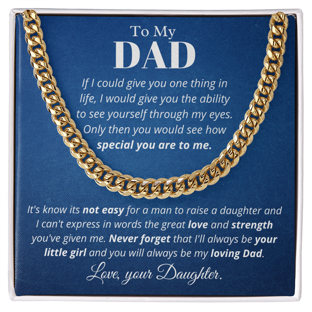 To Dad from Daughter, if I could - Cuban Link Chain, Father's Day gift from Daughter | Dad Birthday Present, hgs019.1