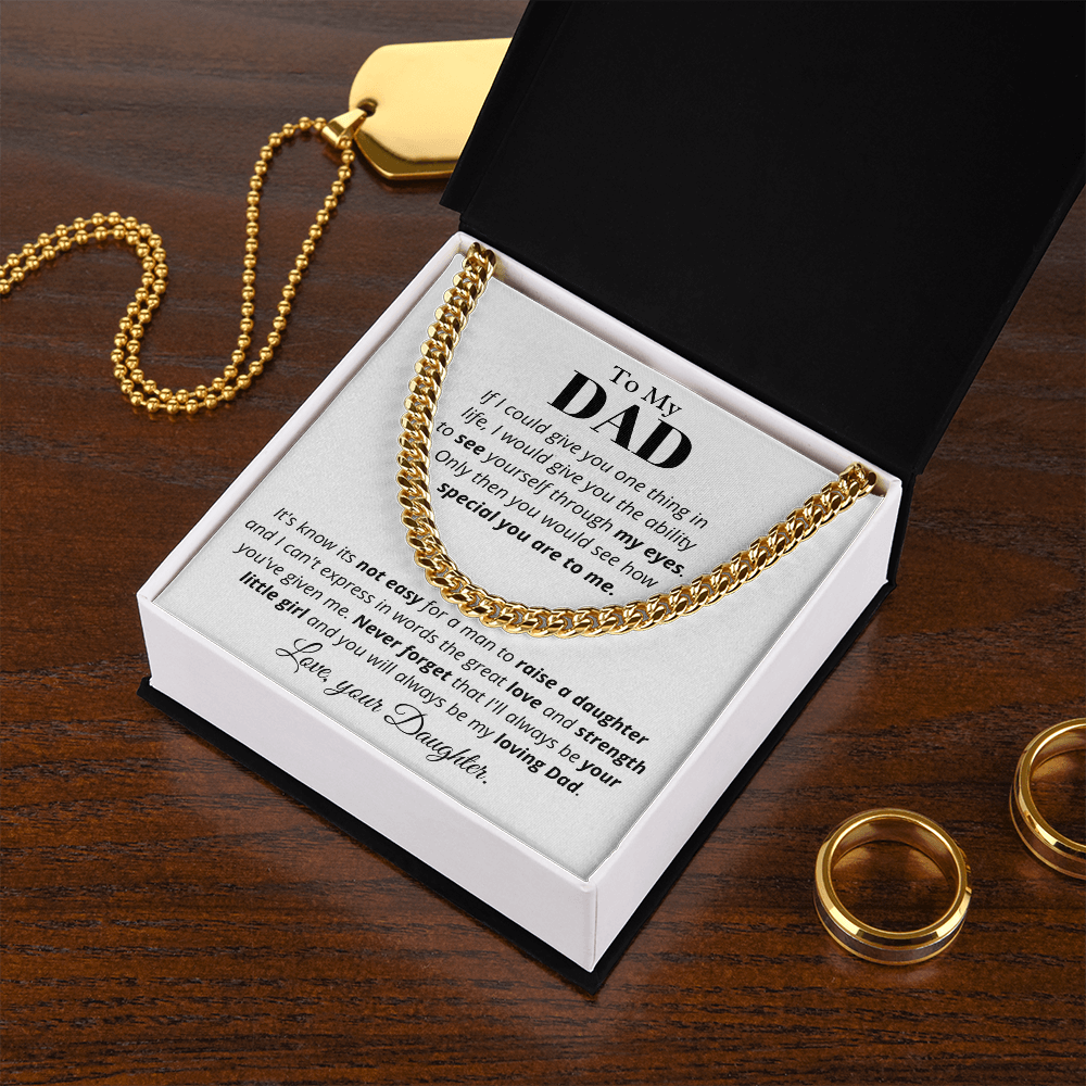 To Dad from Daughter, if I could - Cuban Link Chain, Father's Day gift from Daughter | Dad Birthday Present, hgs019.3