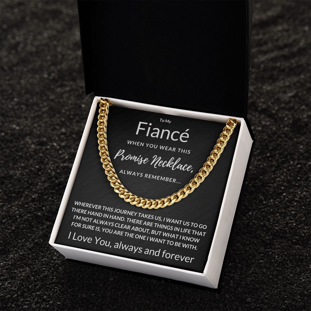 Fiancé Gift, Always Remember - Cuban Link Chain, blk