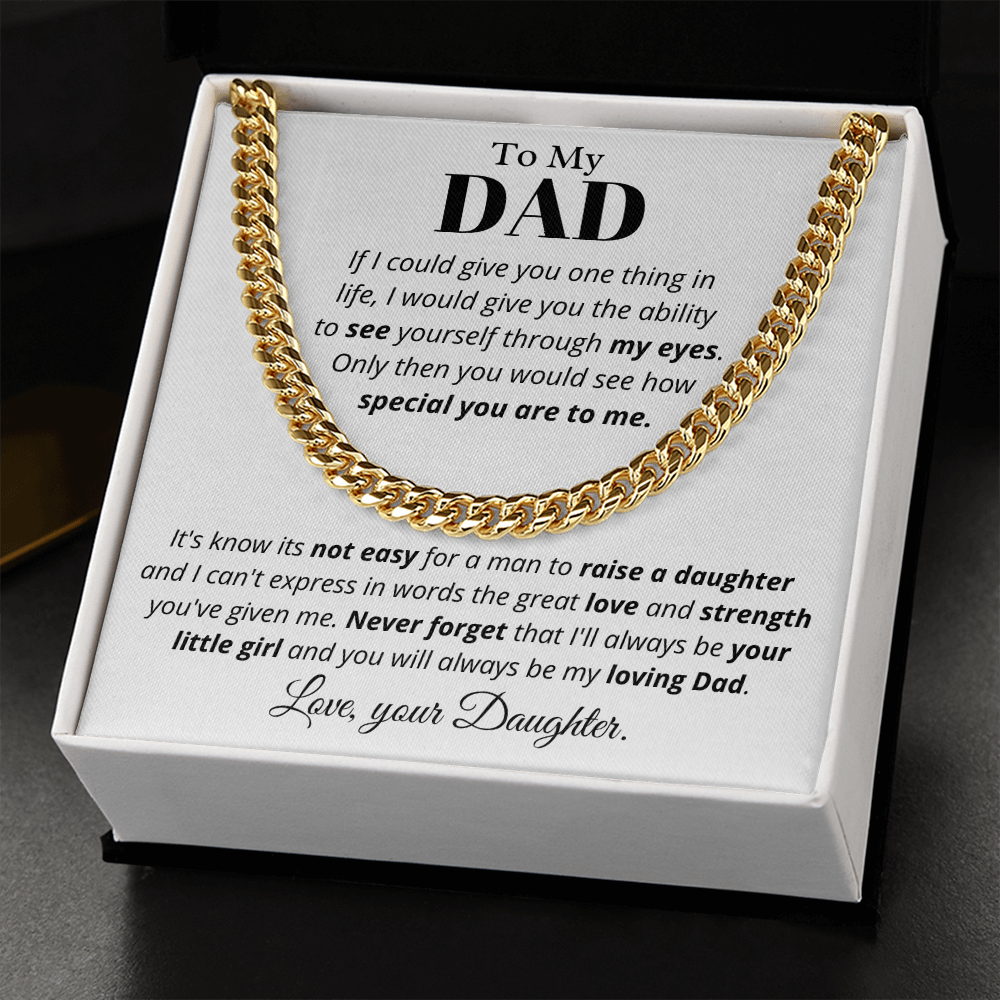 To Dad from Daughter, if I could - Cuban Link Chain, Father's Day gift from Daughter | Dad Birthday Present, hgs019.3
