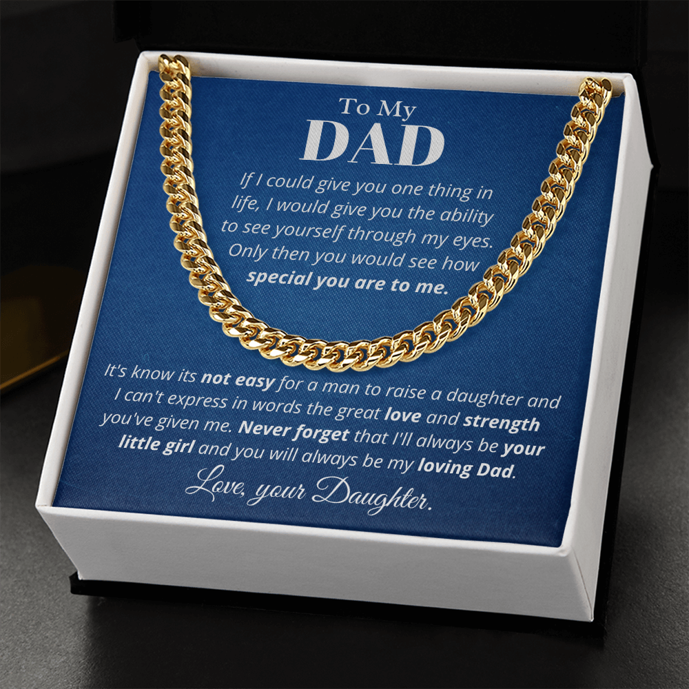 To Dad from Daughter, if I could - Cuban Link Chain, Father's Day gift from Daughter | Dad Birthday Present, hgs019.1