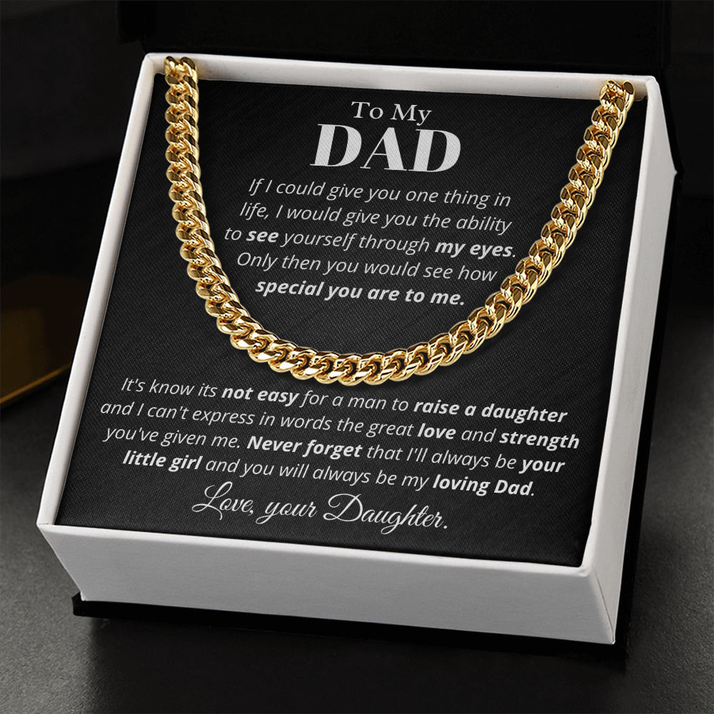 To Dad from Daughter, if I could - Cuban Link Chain, Father's Day gift from Daughter | Dad Birthday Present, hgs019