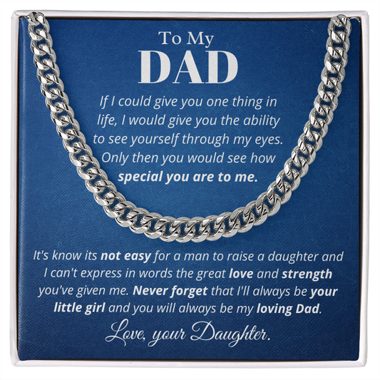 To Dad from Daughter, if I could - Cuban Link Chain, Father's Day gift from Daughter | Dad Birthday Present, hgs019.1