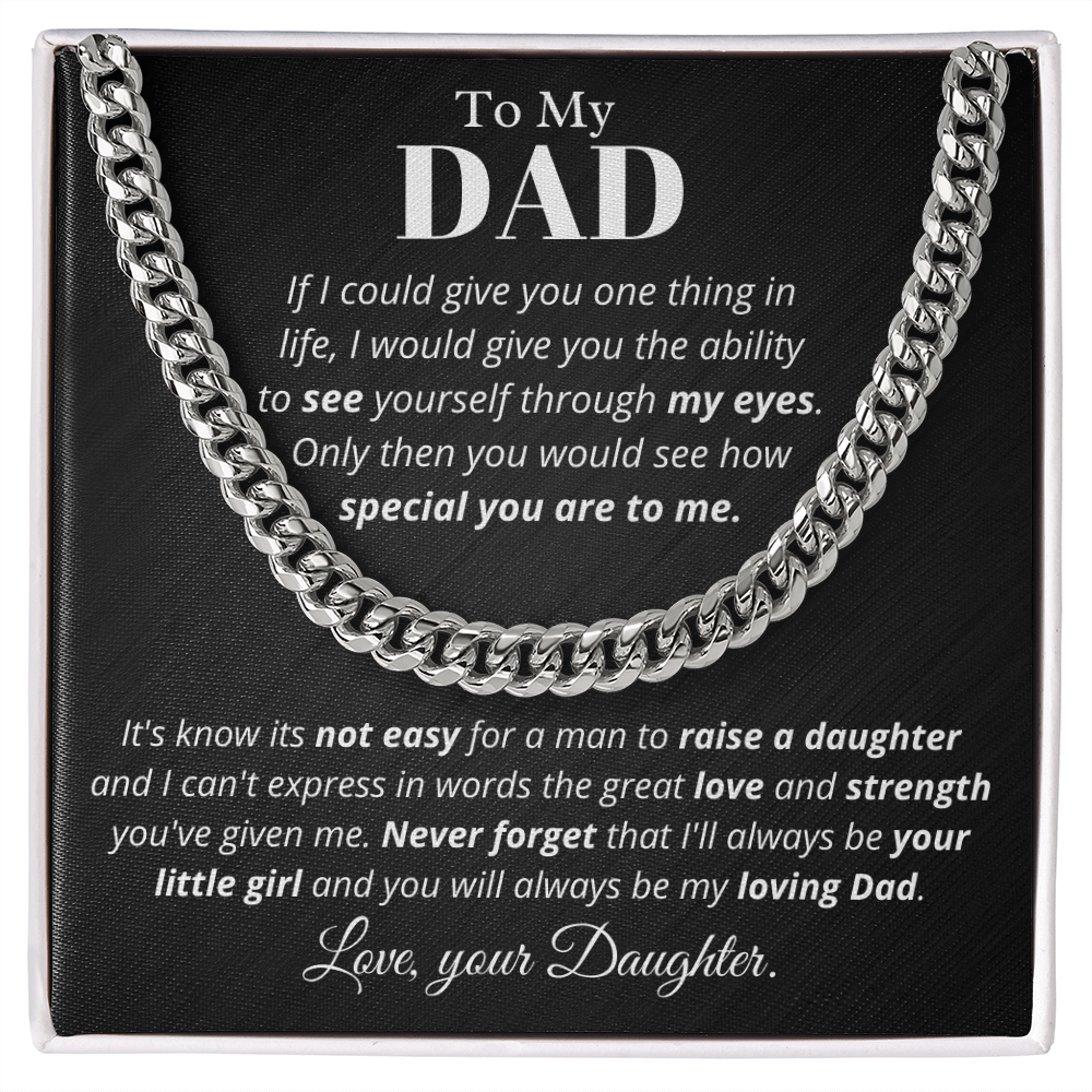 To Dad from Daughter, if I could - Cuban Link Chain, Father's Day gift from Daughter | Dad Birthday Present, hgs019