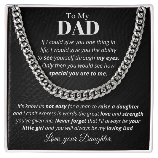 To Dad from Daughter, if I could - Cuban Link Chain, Father's Day gift from Daughter | Dad Birthday Present, hgs019