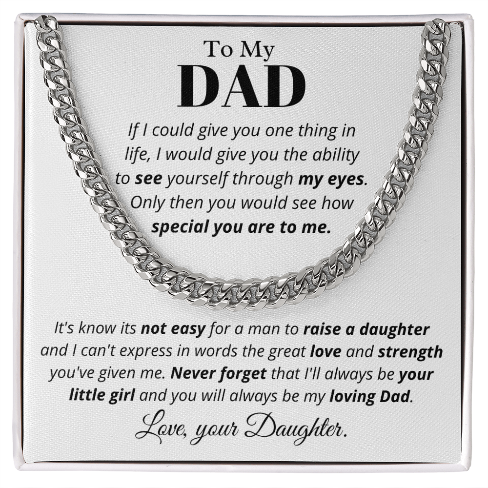 To Dad from Daughter, if I could - Cuban Link Chain, Father's Day gift from Daughter | Dad Birthday Present, hgs019.3