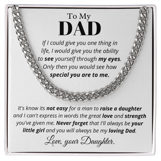 To Dad from Daughter, if I could - Cuban Link Chain, Father's Day gift from Daughter | Dad Birthday Present, hgs019.3
