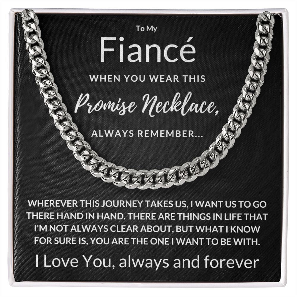 Fiancé Gift, Always Remember - Cuban Link Chain, blk