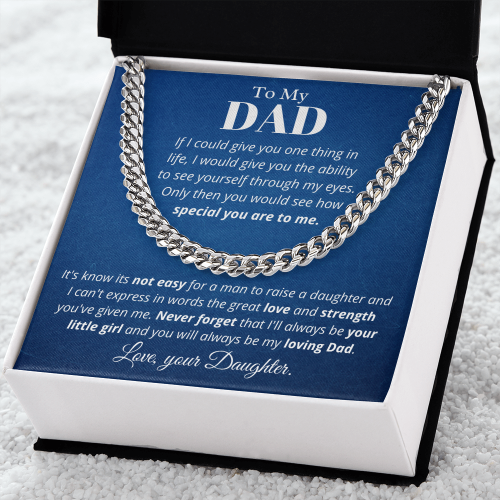 To Dad from Daughter, if I could - Cuban Link Chain, Father's Day gift from Daughter | Dad Birthday Present, hgs019.1