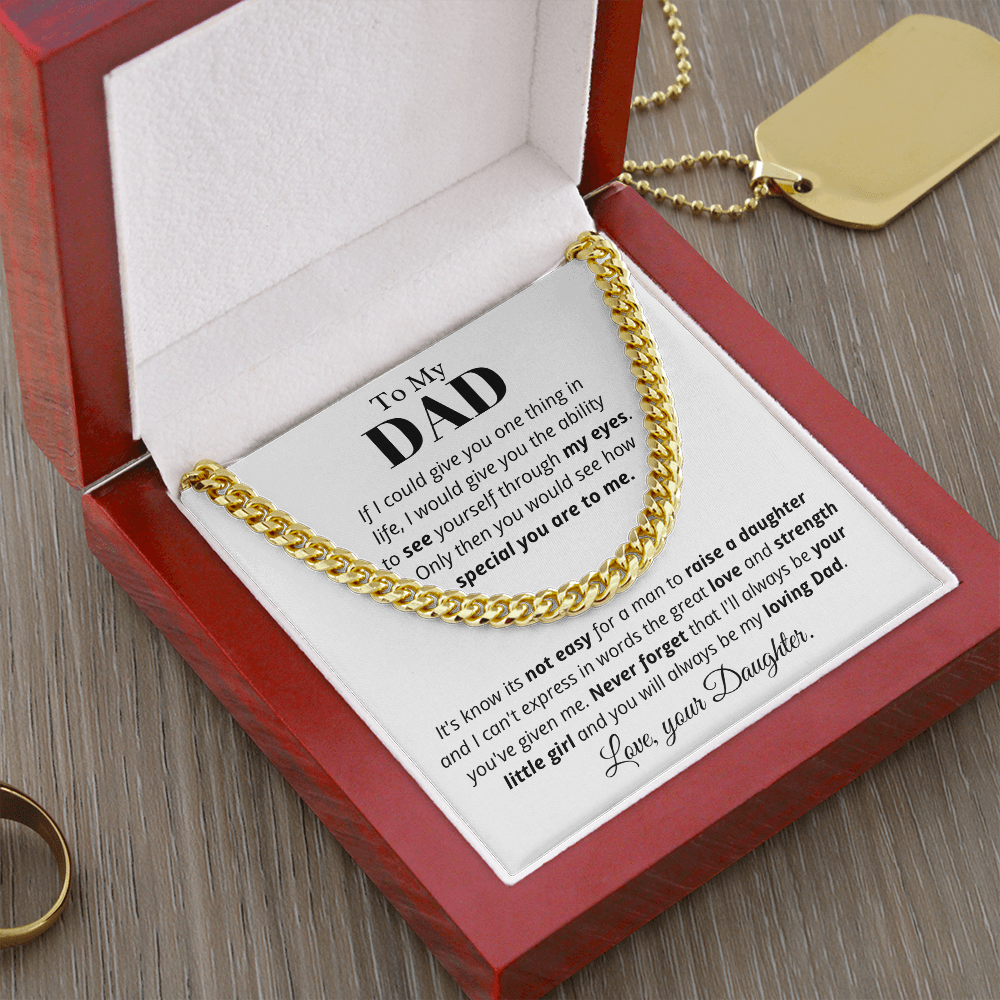 To Dad from Daughter, if I could - Cuban Link Chain, Father's Day gift from Daughter | Dad Birthday Present, hgs019.3