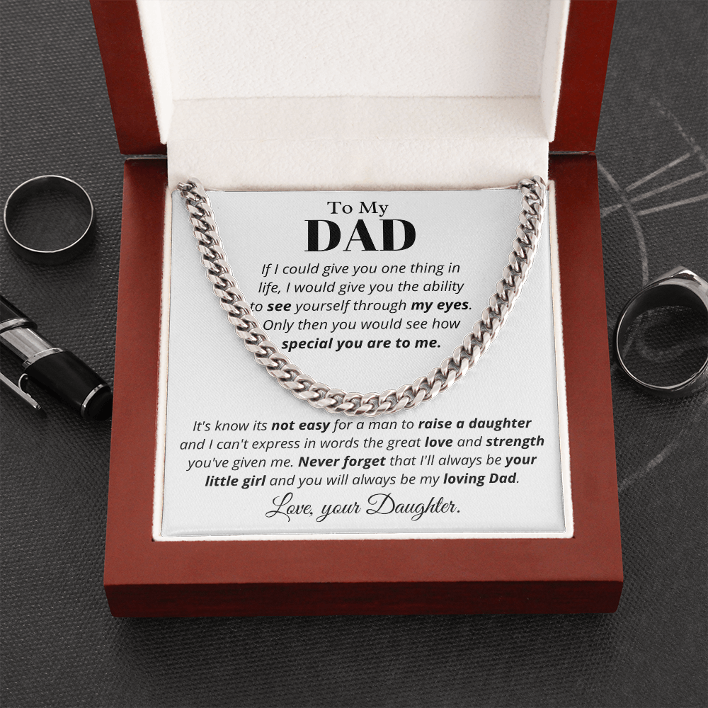 To Dad from Daughter, if I could - Cuban Link Chain, Father's Day gift from Daughter | Dad Birthday Present, hgs019.3