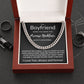 Boyfriend Gift, Always Remember - Cuban Link Chain, Polished Stainless Steel Necklace