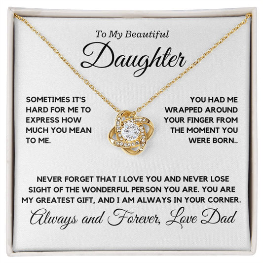 My Daughter, love Dad - Love Knot Necklace, hgs037.3