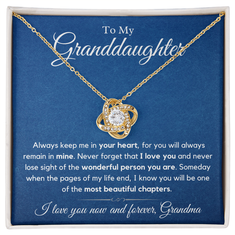 Granddaughter, keep me in your heart - Love Knot Necklace, hgs028.1