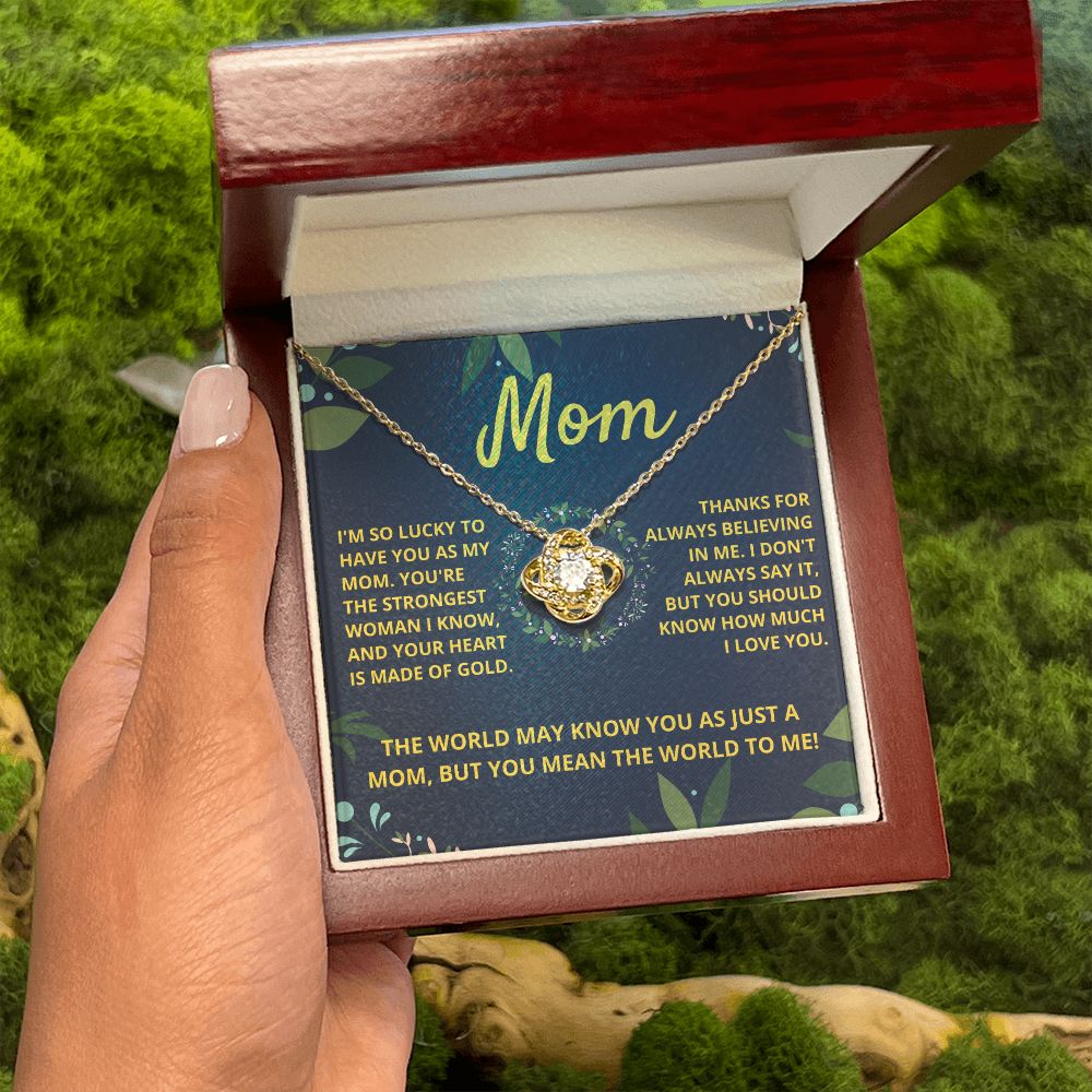 Mom, you mean the world to me - Love Knot Necklace, yl txt