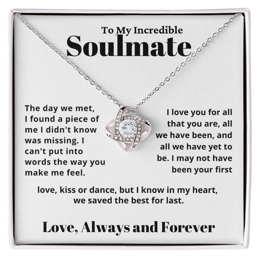 Incredible Soulmate, best for last - Love Knot Necklace, hgs035