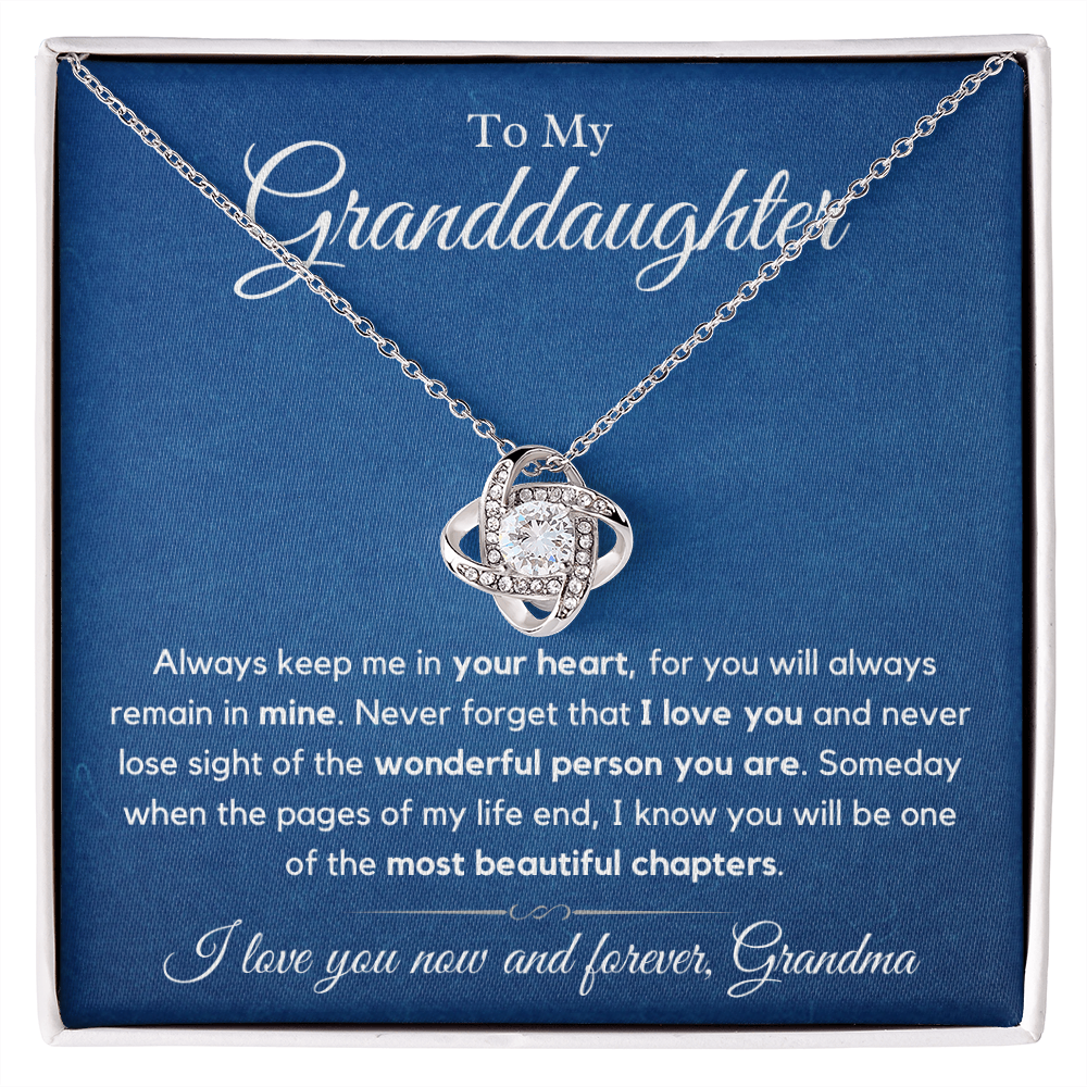 Granddaughter, keep me in your heart - Love Knot Necklace, hgs028.1