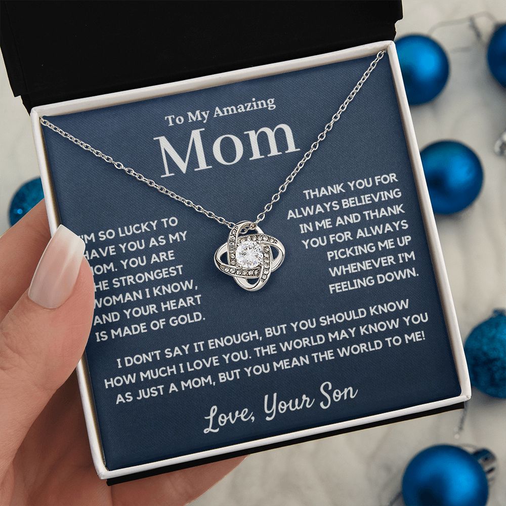 mom love knot necklace gift