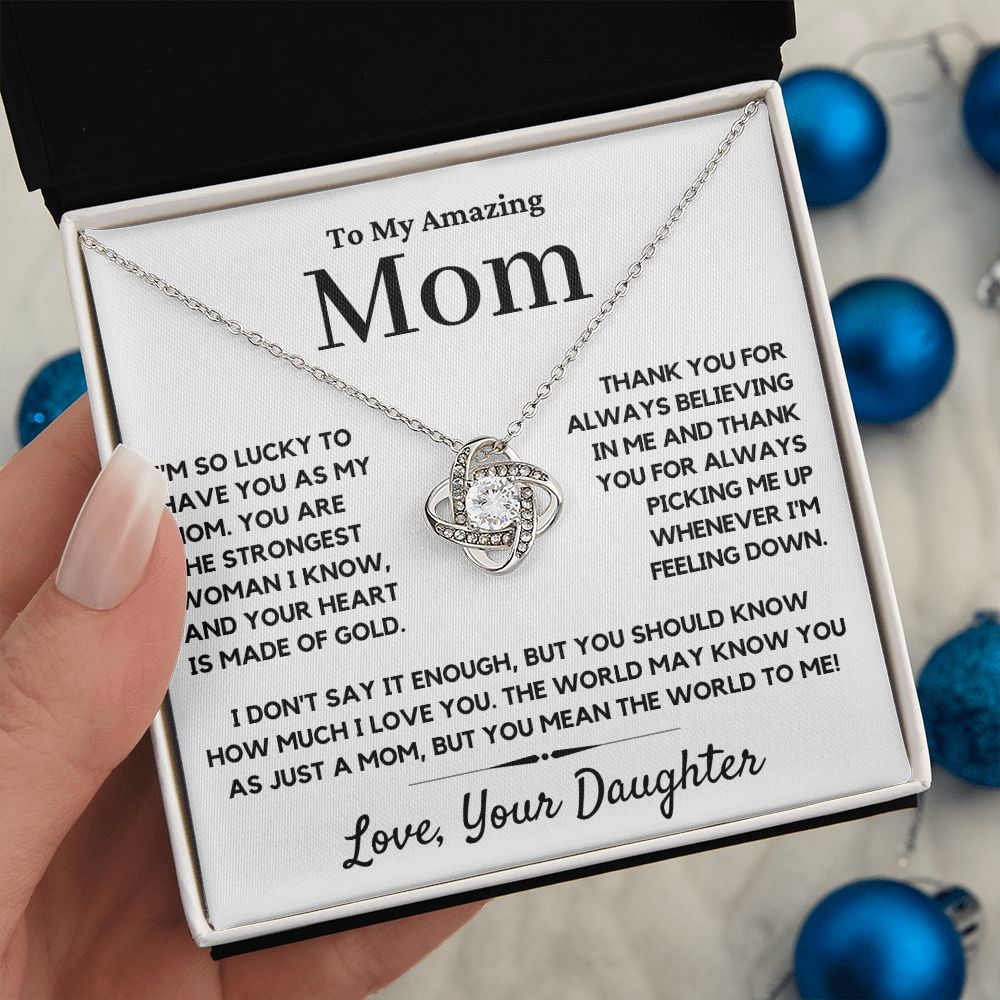 mom love knot necklace gift