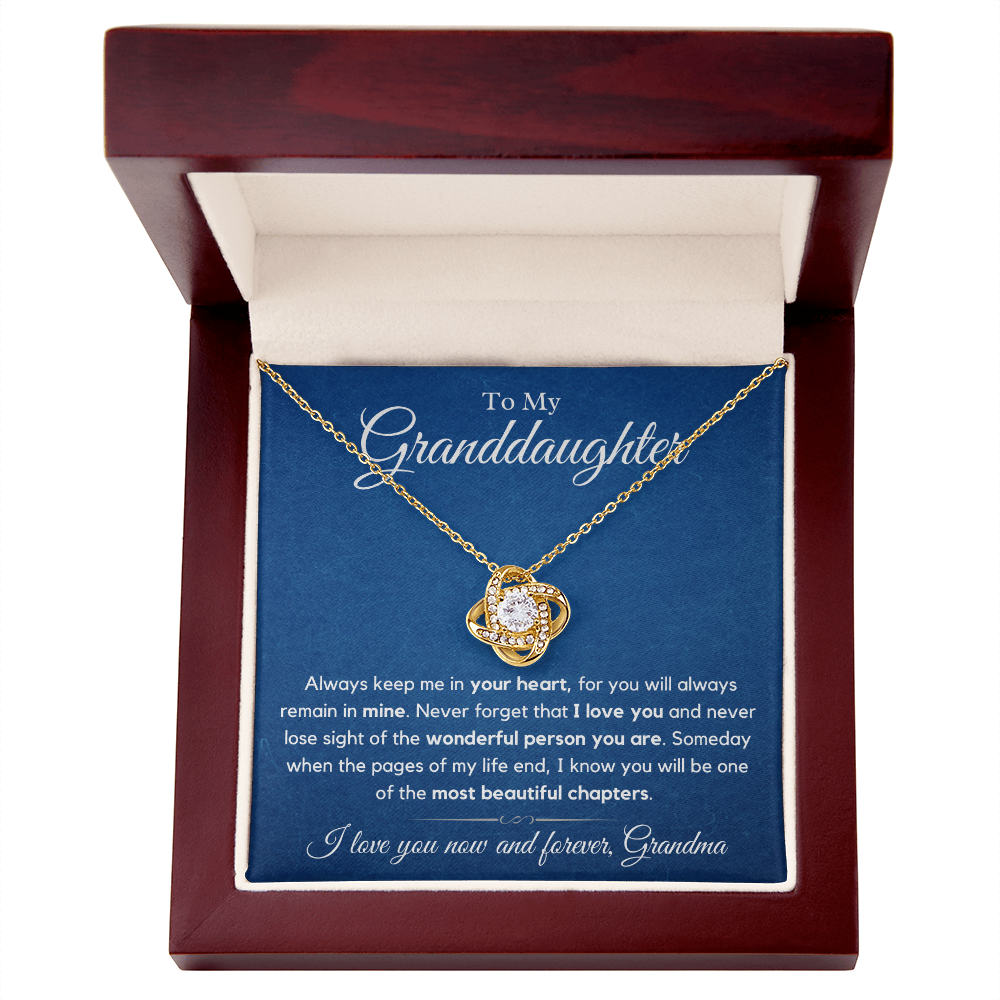 Granddaughter, keep me in your heart - Love Knot Necklace, hgs028.1
