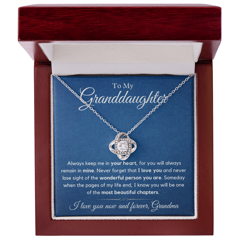 Granddaughter, keep me in your heart - Love Knot Necklace, hgs028.1