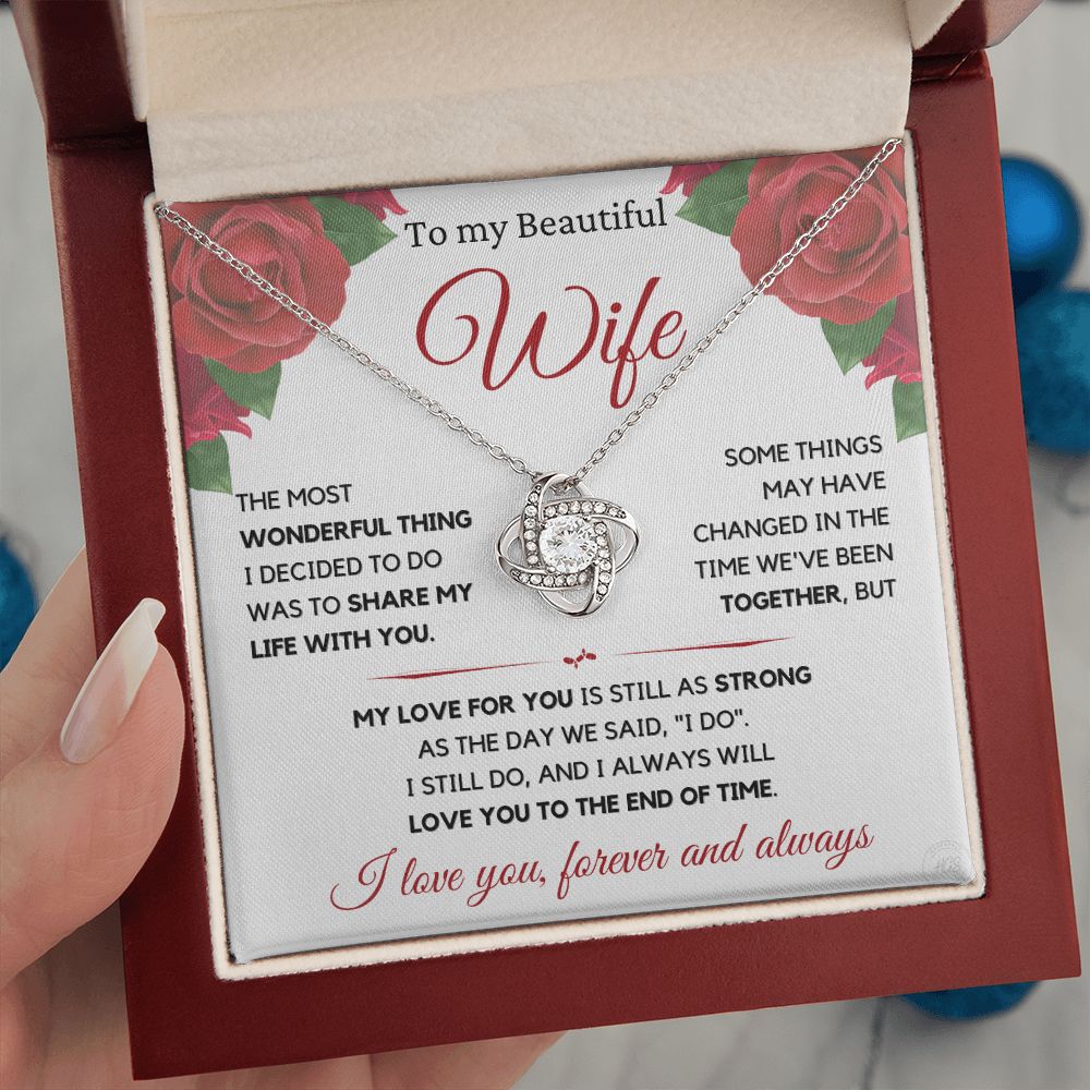 Personalized To My Beautiful Wife Necklace From Husband My Life My Love Wife  Birthday Anniversary Valentines Day Christmas Customized Gift Box Message  Card - Siriustee.com