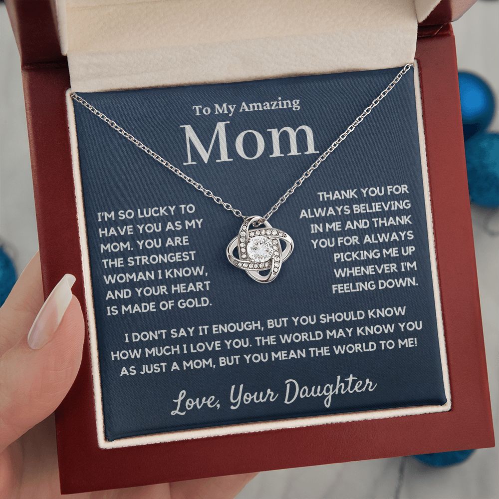 mom love knot necklace gift