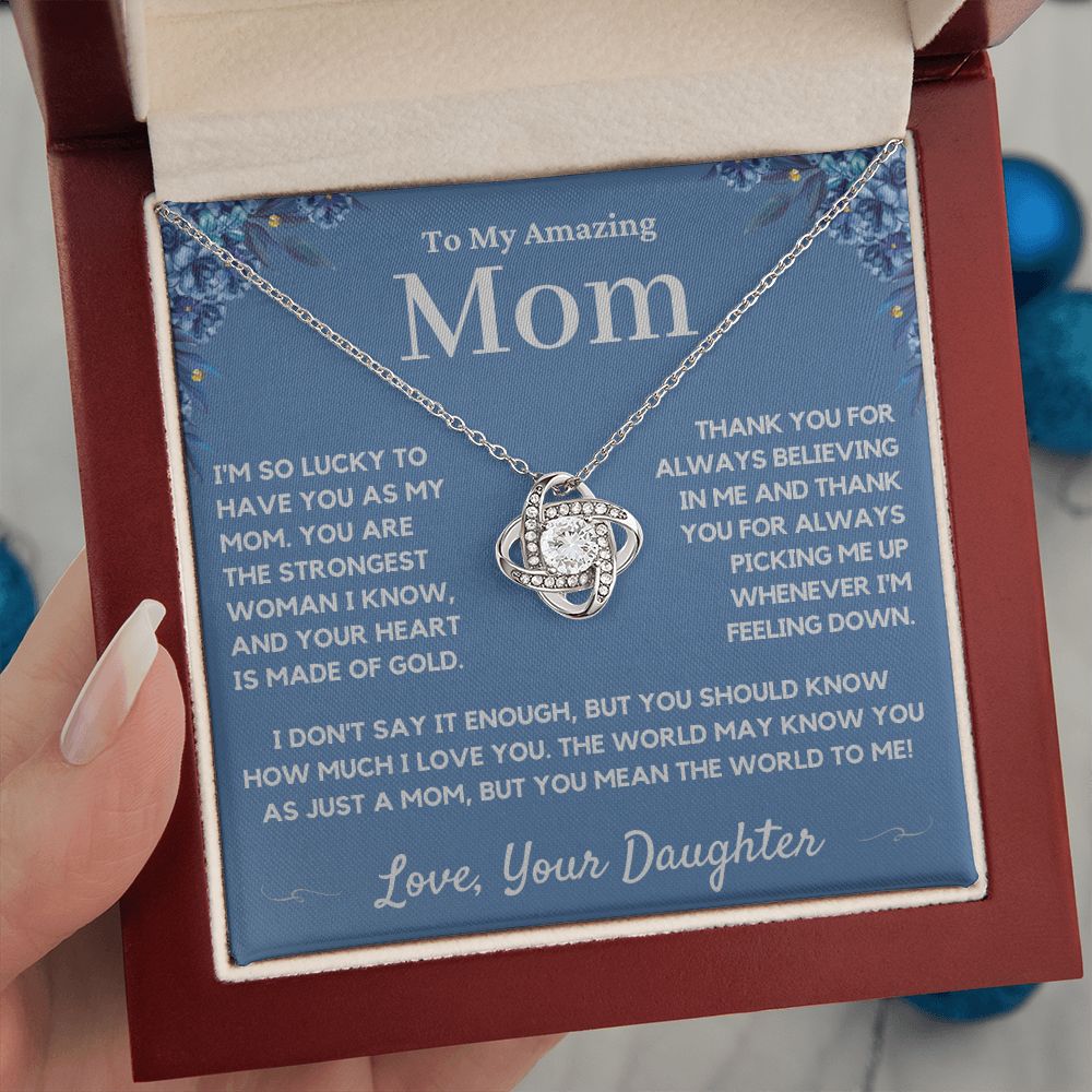 mom love knot necklace gift