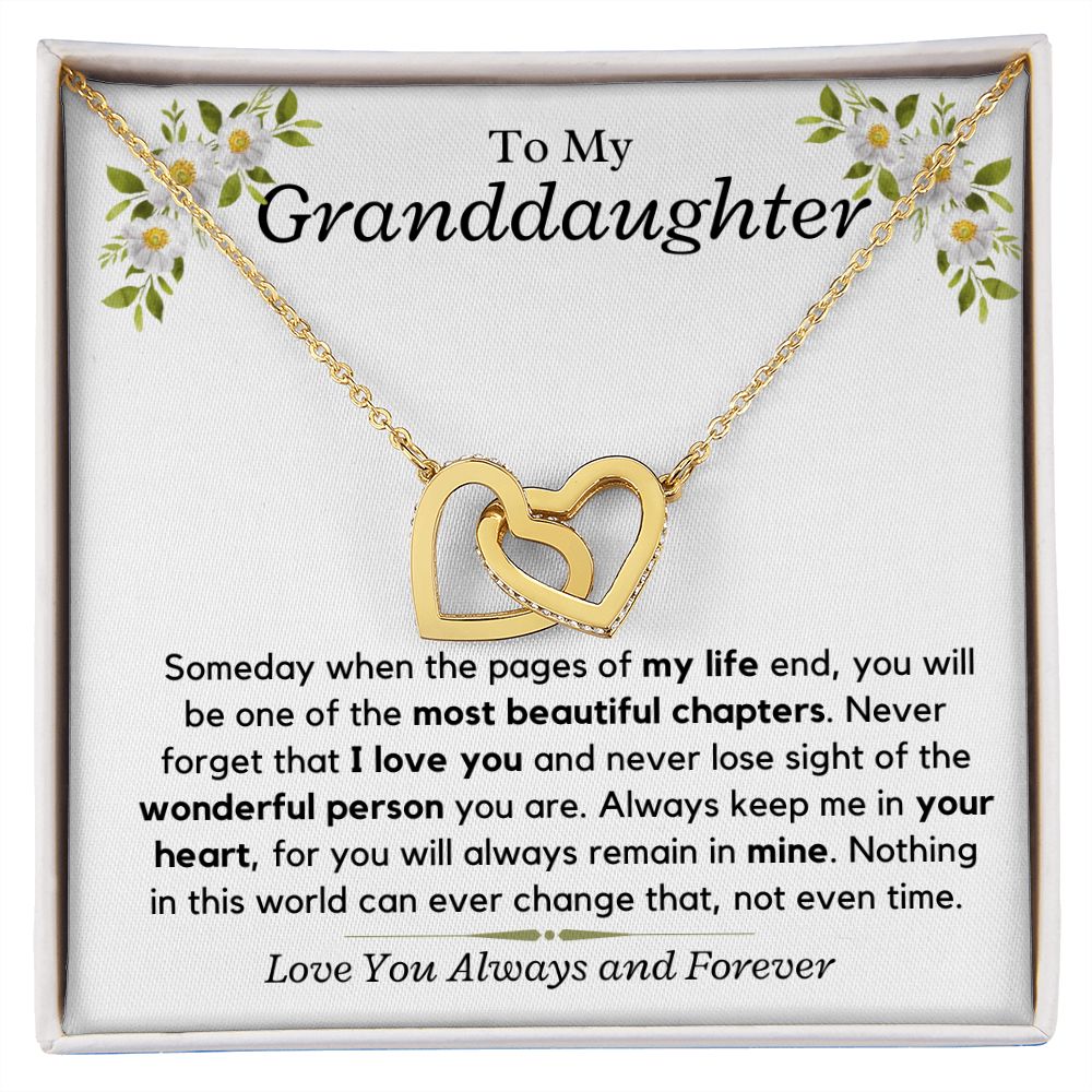 Granddaughter, someday when the pages of my life - Interlocking Hearts Necklace, hgs028.8