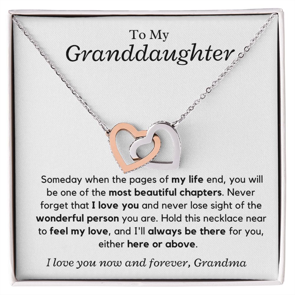 Granddaughter, I'll always be there - Interlocking Hearts Necklace, hgs028.5,xxx