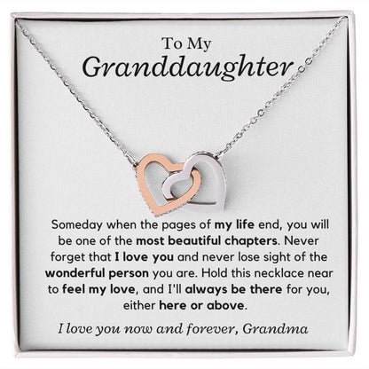 Granddaughter, I'll always be there - Interlocking Hearts Necklace, hgs028.5,xxx