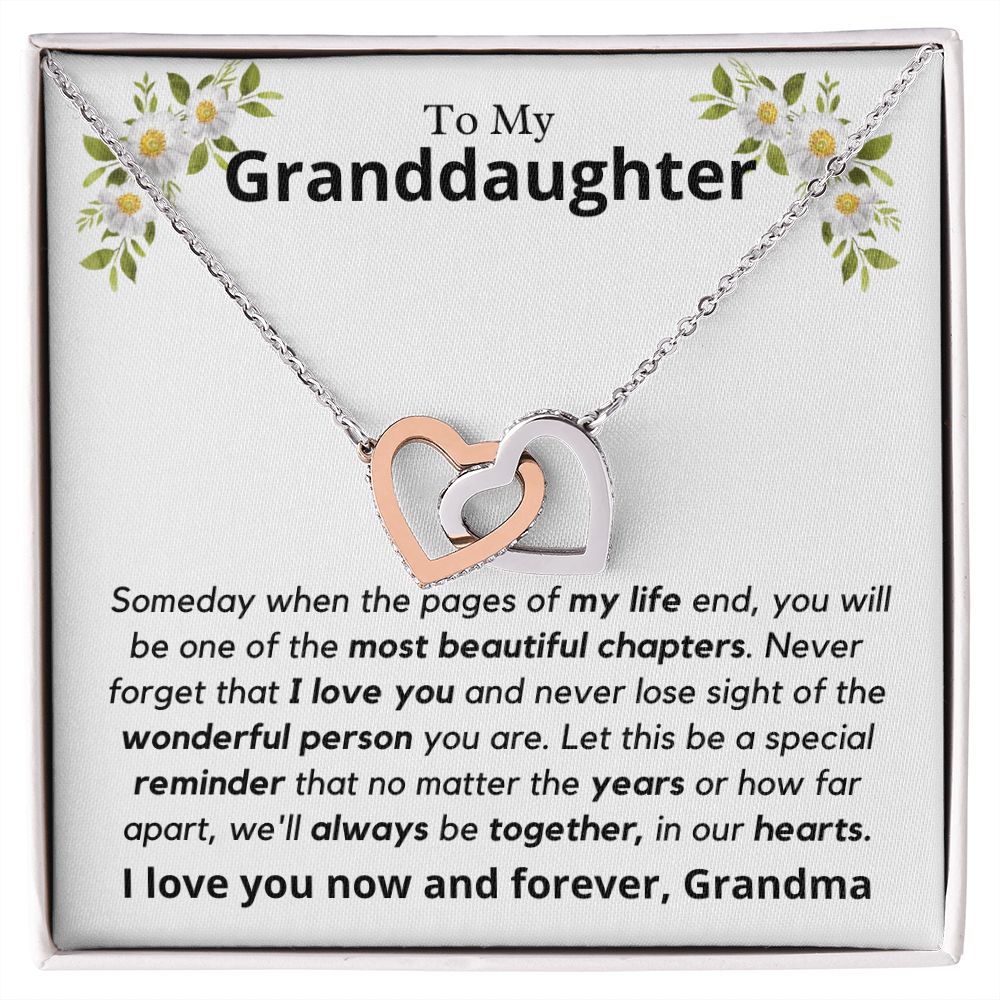 Granddaughter, someday when the pages of my life - Interlocking Hearts Necklace, hgs028.4.1