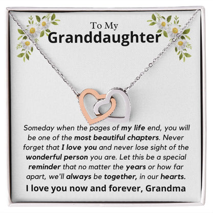 Granddaughter, someday when the pages of my life - Interlocking Hearts Necklace, hgs028.4.1