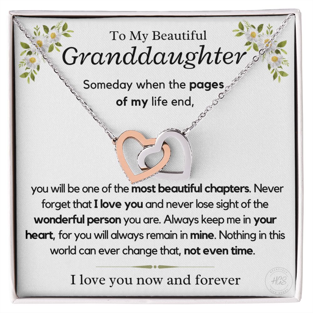 Granddaughter, keep me in your heart - Interlocking Hearts Necklace, hgs028.41