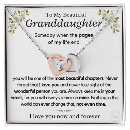 Granddaughter, keep me in your heart - Interlocking Hearts Necklace, hgs028.41