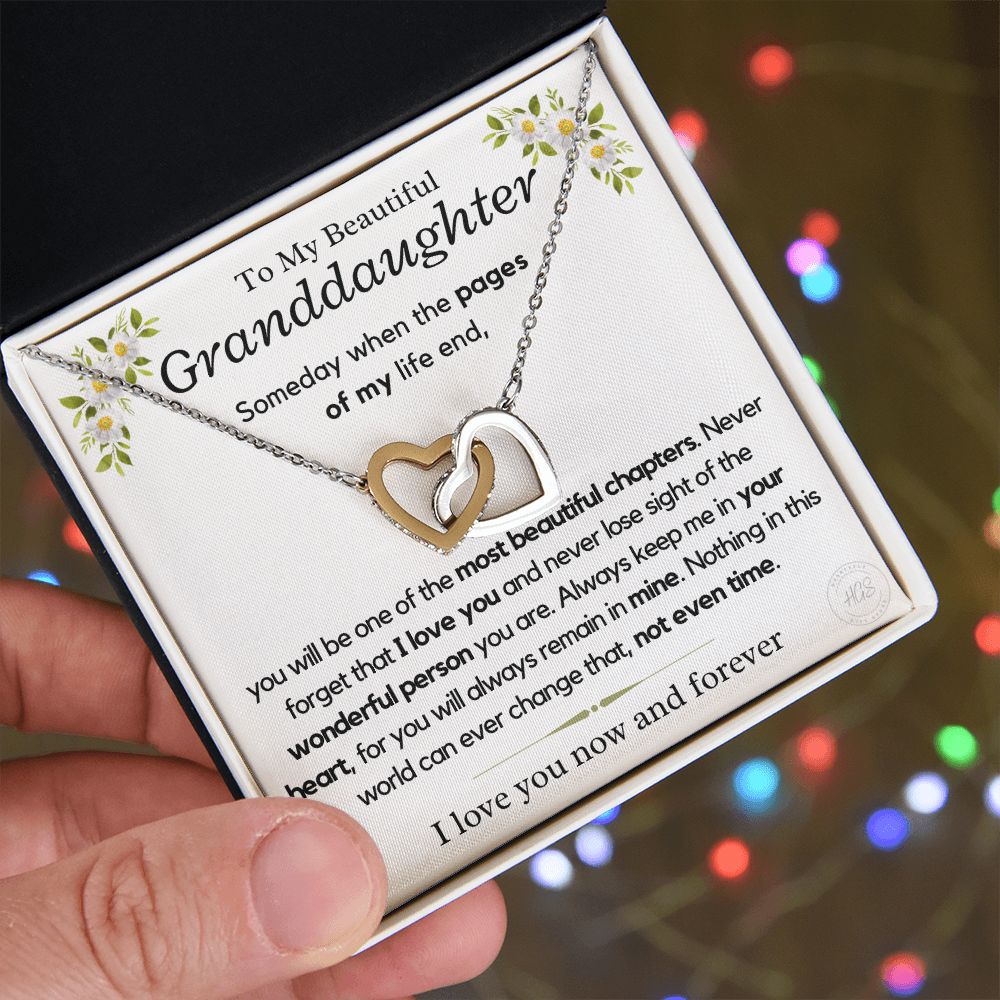 Granddaughter, keep me in your heart - Interlocking Hearts Necklace, hgs028.41