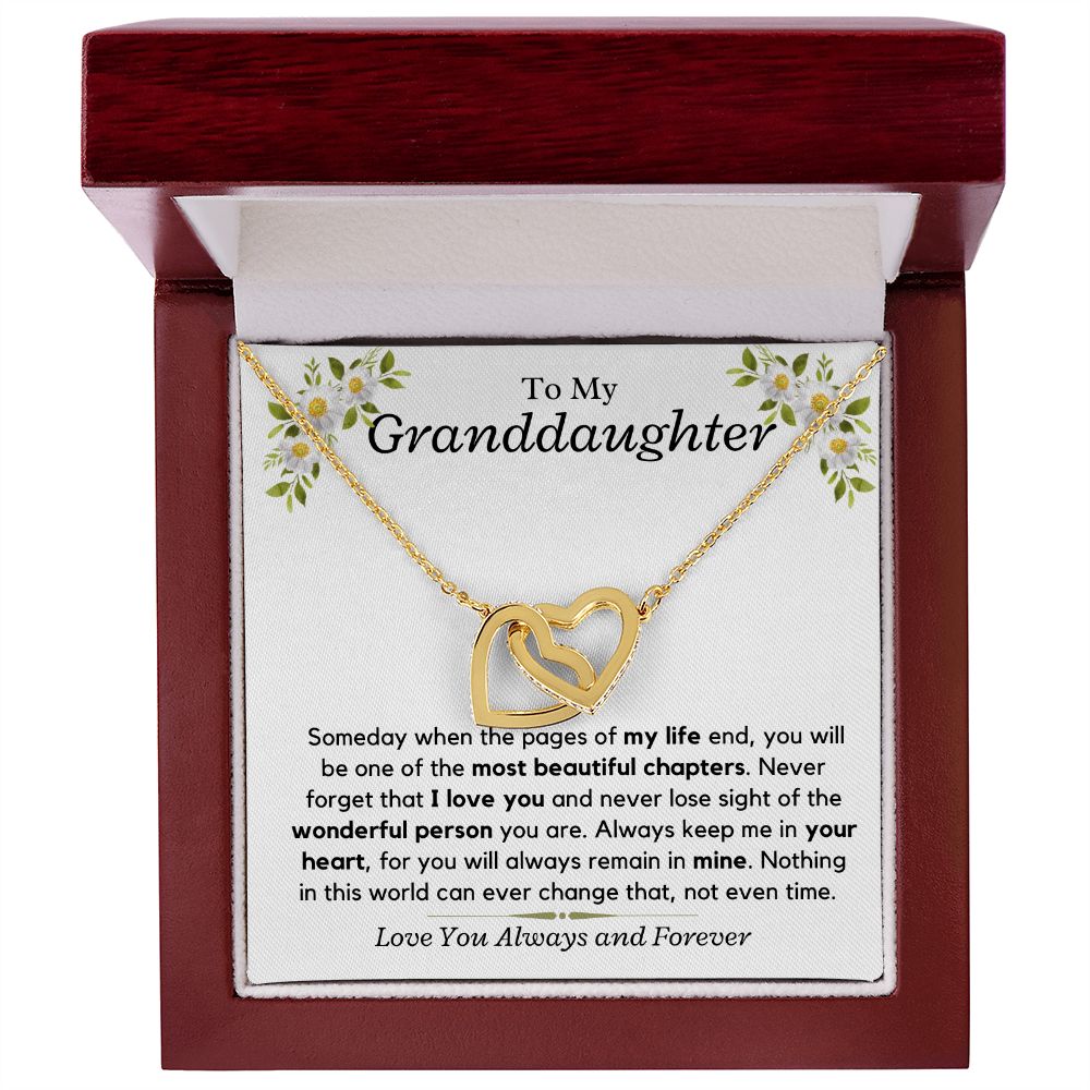 Granddaughter, someday when the pages of my life - Interlocking Hearts Necklace, hgs028.8