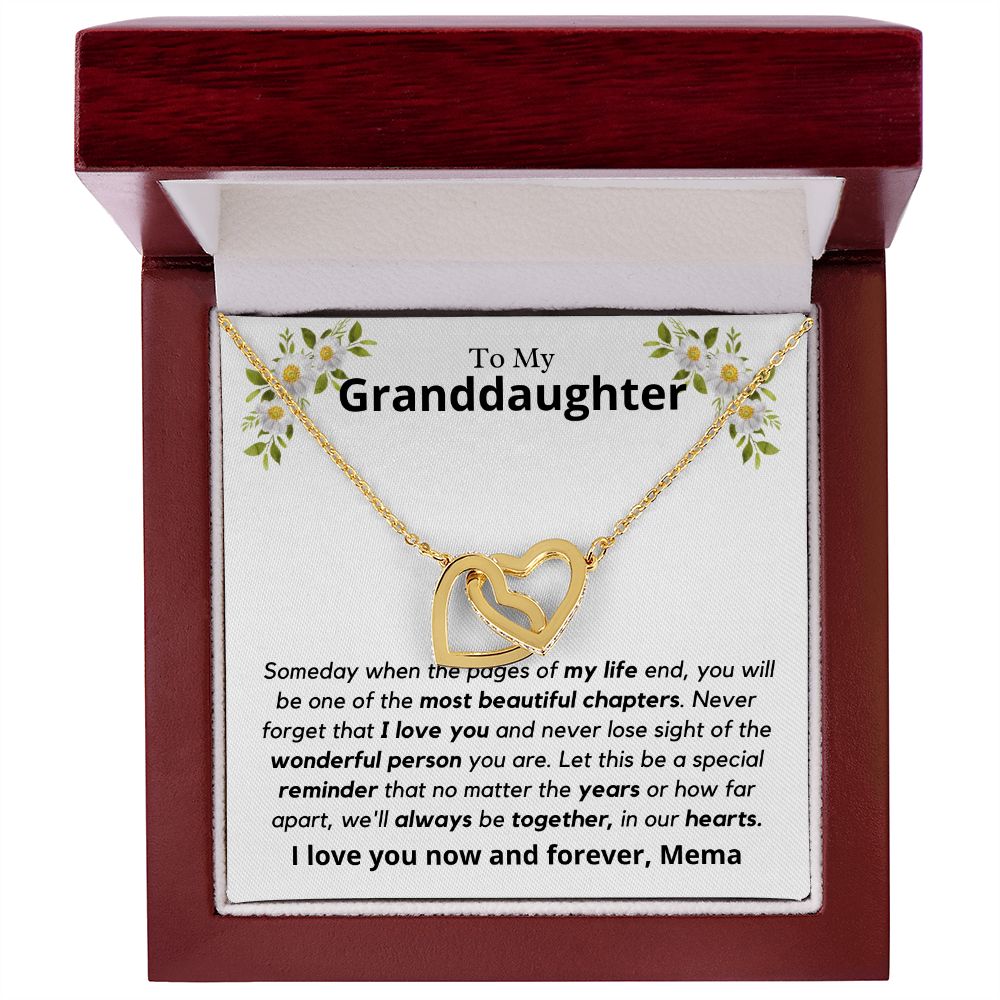 Granddaughter, someday when the pages of my life - Interlocking Hearts Necklace, hgs028.4.1, gift from Mema