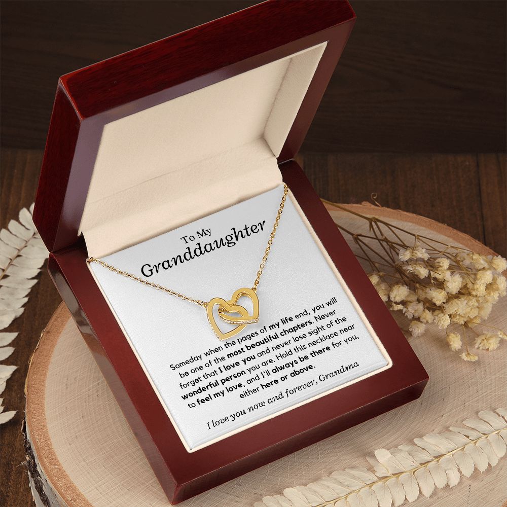 Granddaughter, I'll always be there - Interlocking Hearts Necklace, hgs028.5,xxx