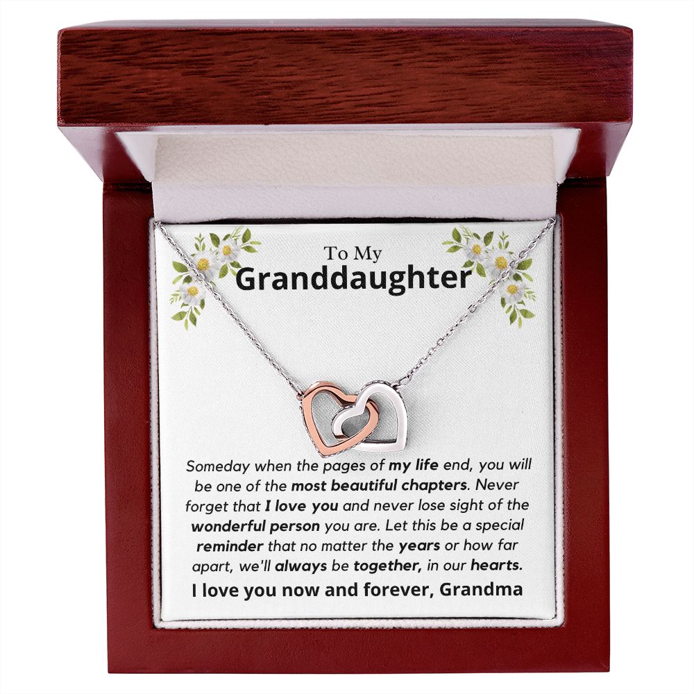 Granddaughter, someday when the pages of my life - Interlocking Hearts Necklace, hgs028.4.1