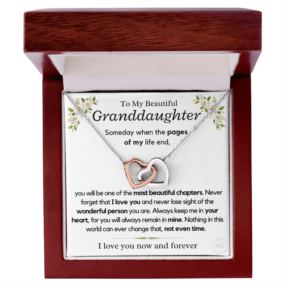 Granddaughter, keep me in your heart - Interlocking Hearts Necklace, hgs028.41